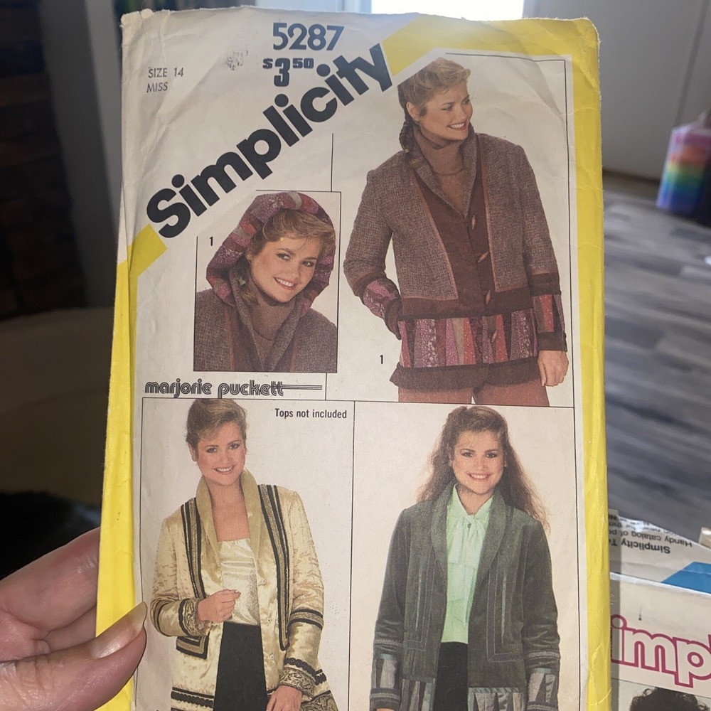 Vintage Simplicity 5287 Quilted Jacket Sewing Pattern Marjorie Puckett Size 14